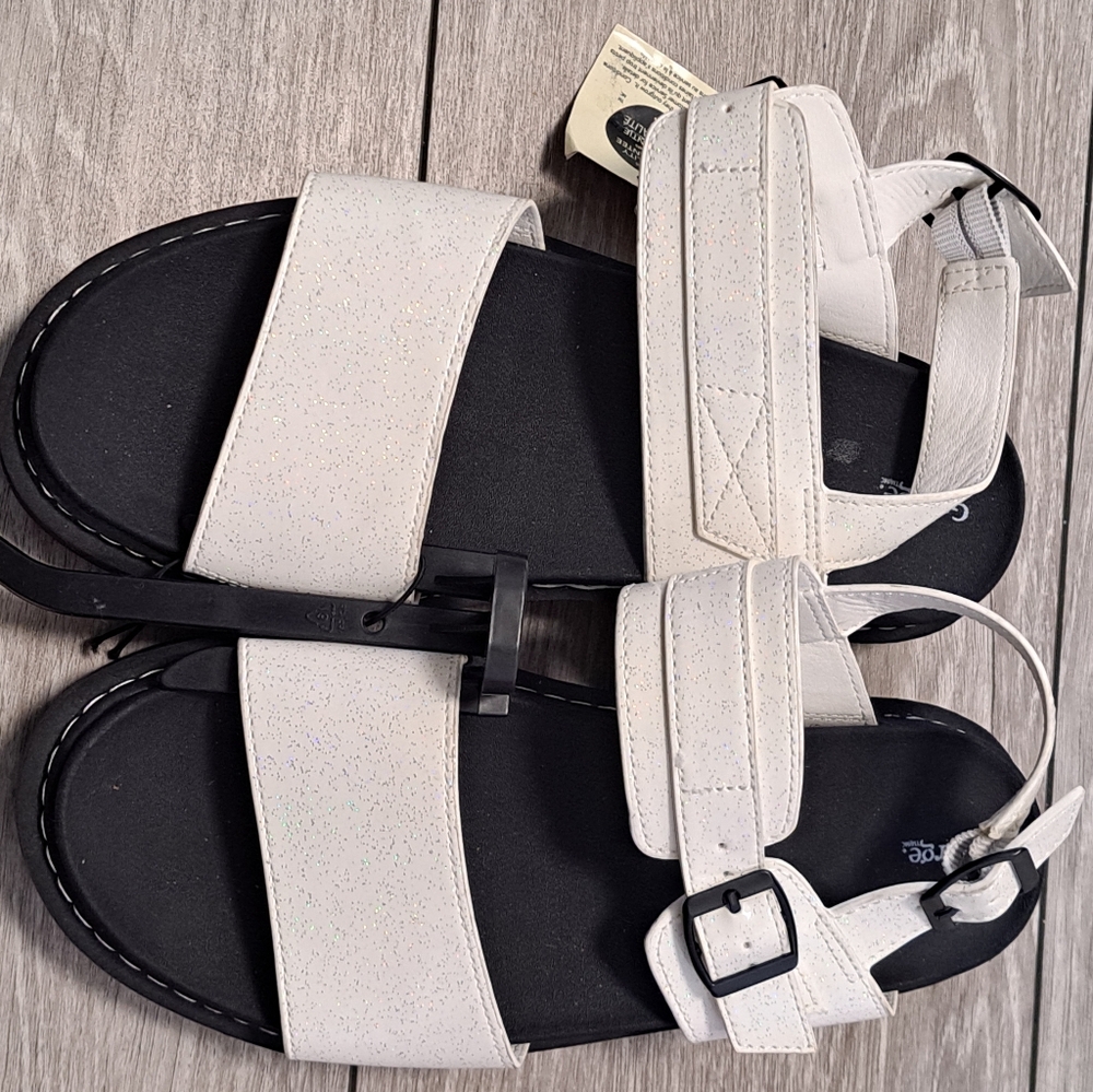 Brand New George Girls Platform White Glittery Sandals